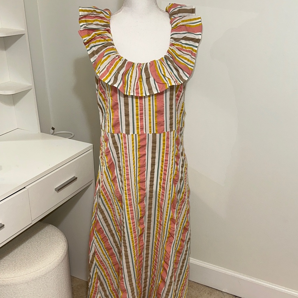LOFT Multicolor Striped Maxi Dress